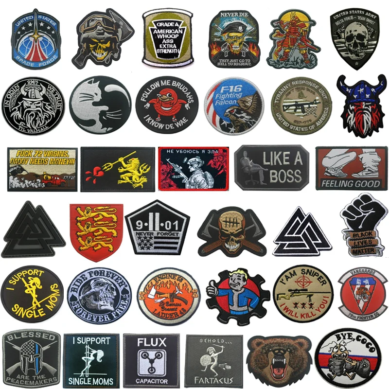 

Embroidered Badges HOOK & LOOP Patches Clothes Armbands PVC Patch for Backpacks Caps Jackets Accessories