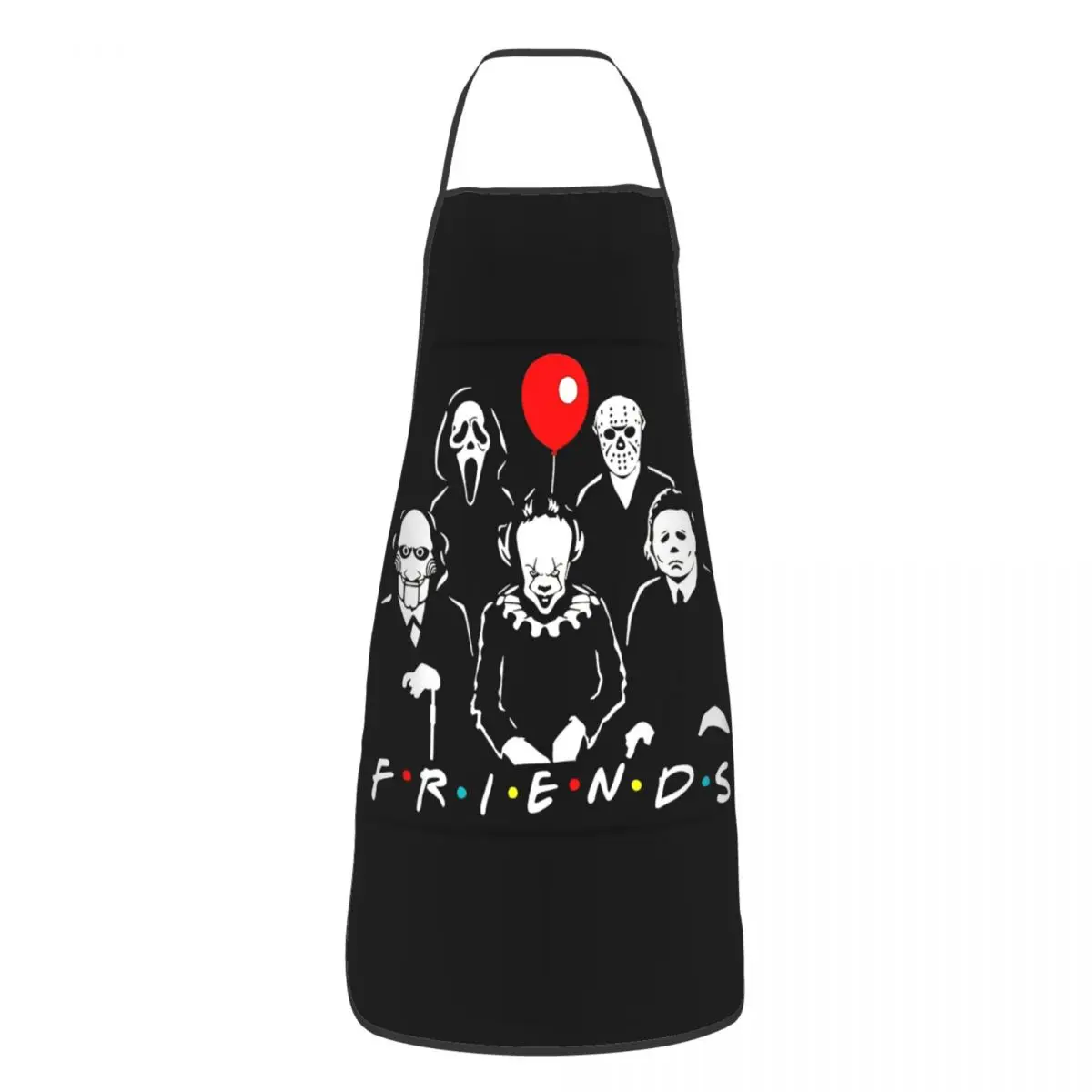

Horror Movie Character Friends Apron for Women Men Unisex Bib Halloween Kitchen Cooking Tablier Cuisine Chef Painting