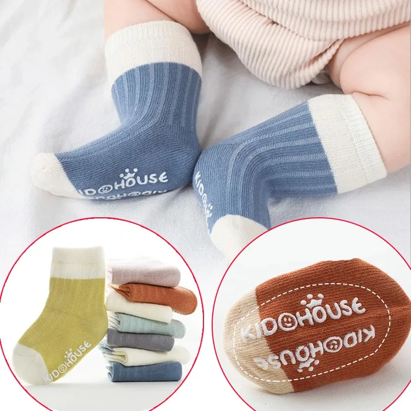 

Children's Socks Solid Striped Four Seasons Boy Anti Slip Newborn Baby Socks Cotton Infant Socks For Girls 0-36Month