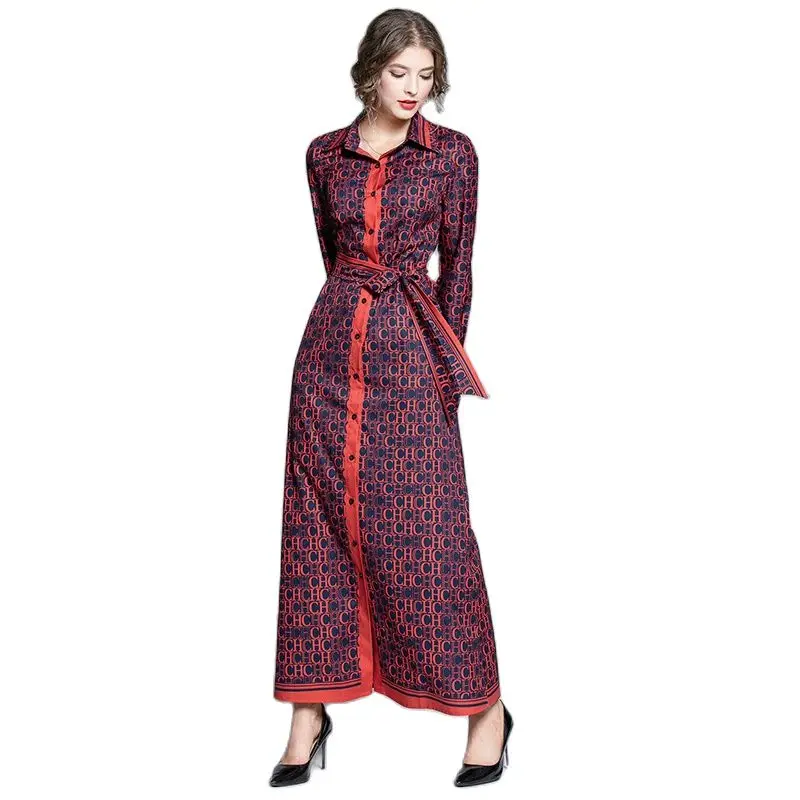 

Summer Women's Dresses 2023 Fashion New Slim Ankle Length Elegant Party Long Sleeve High Waist Evening Robe Dress Ladies