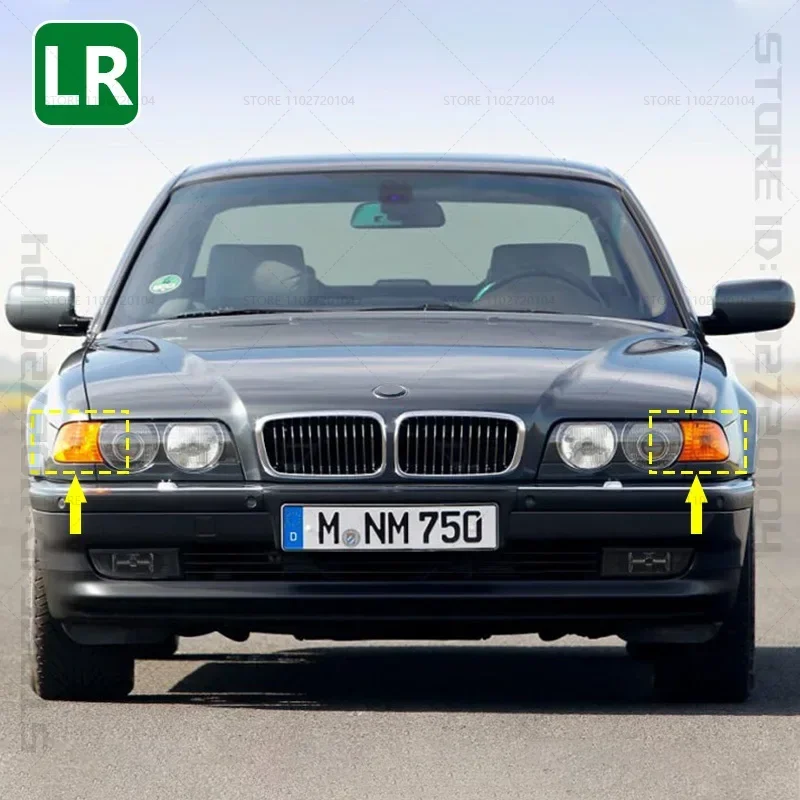 

Для 1995-2001 E38 BMW 740i 740iL 740iLP 750iL передние указатели поворота, угловые фонари, парковочные фонари (без лампочек) 63138379107 63138379108