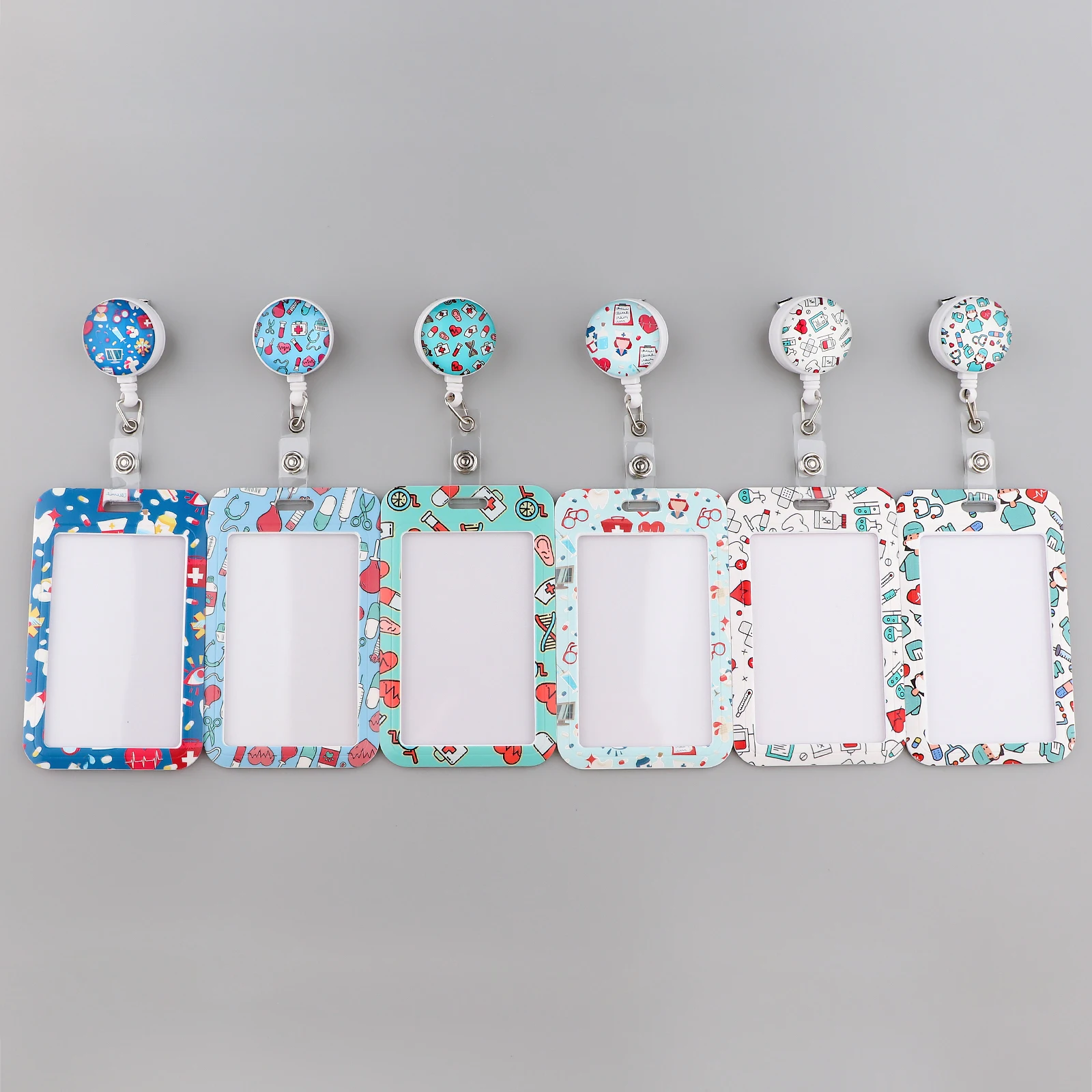 YQ1063 брелок для анатомии серого цвета легко выдвигающийся бейдж медсестер