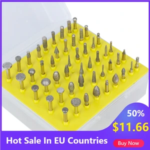 Набор алмазных шлифовальных насадок для ювелирных изделий, стекла, камня, керамики, гравировки, хвостовик 18 дюйма, 50 шт.