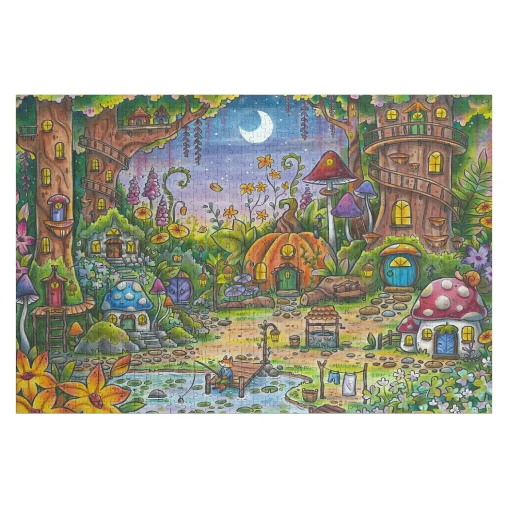 Волшебная сказочная деревня-пазл с фотографией рождественские подарки пазл