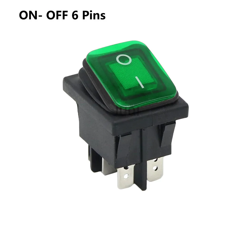 Водонепроницаемый кулисный переключатель KCD4 6-контактный