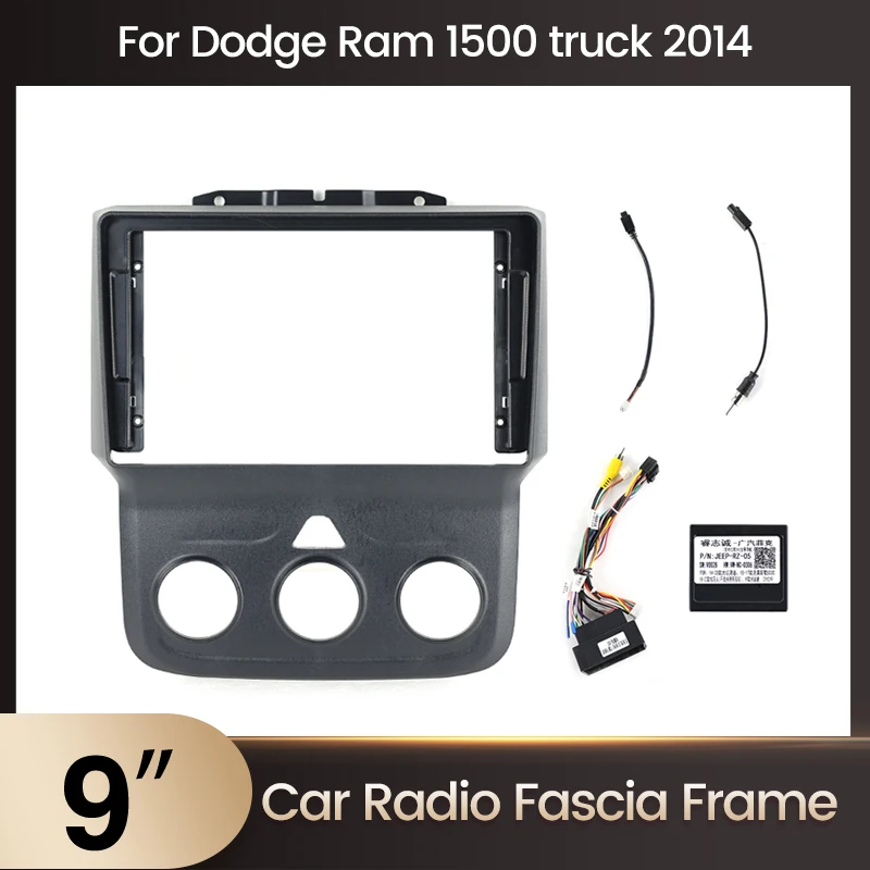 

9 ''Автомобильная рамка Fascia Для Dodge 2014 Ram 1500 truck Android радио приборная панель комплект адаптеров Canbus коробка декодер
