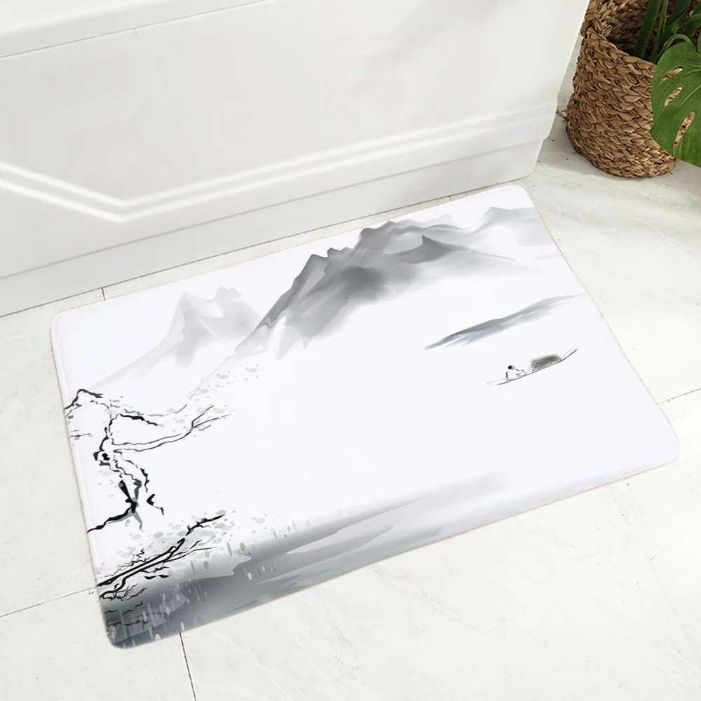 

Bedroom Soft Entrance Bath Carpet Anti Slip Floor Mat Anime Rug Women Slipper Chinese Ink Mat bedside Parlor Mat Lounge Rug