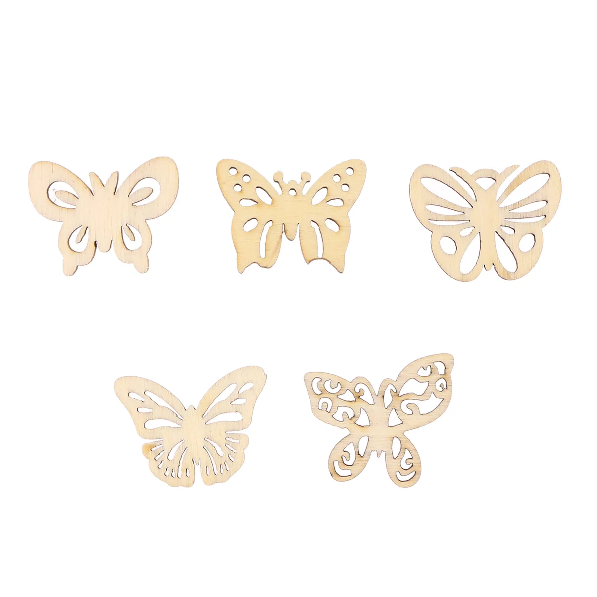 

50 шт., деревянные бабочки для украшения, 33 мм