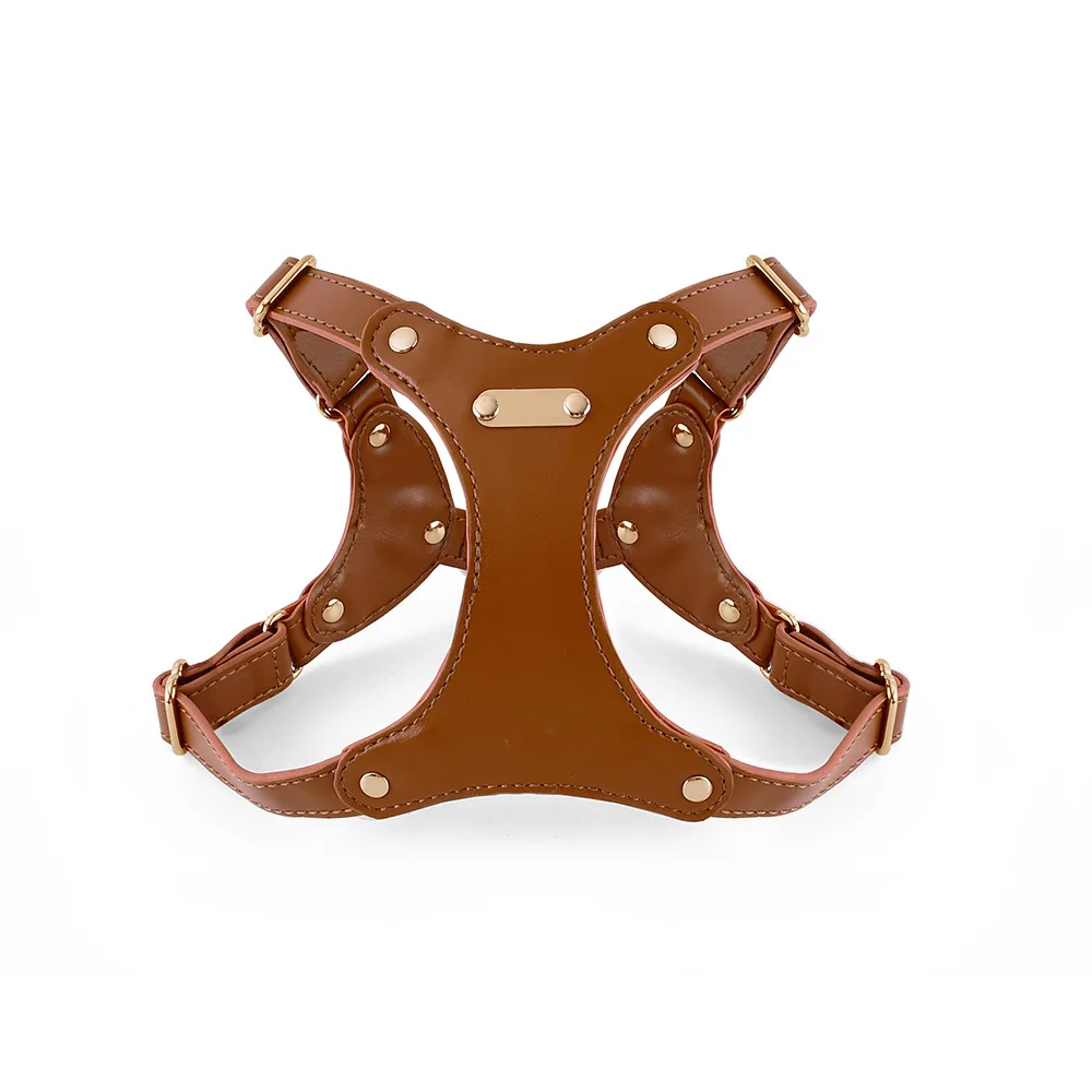 

Pet Harness Small Dogs Waterproof Non-Stick Soft Leather Comfortable Fit 4 Adjustable Straps Lightweight