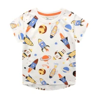 boys t shirts kid cartoon plane space ufo astronaut print short sleeve t shirt cotton top tees children clothes