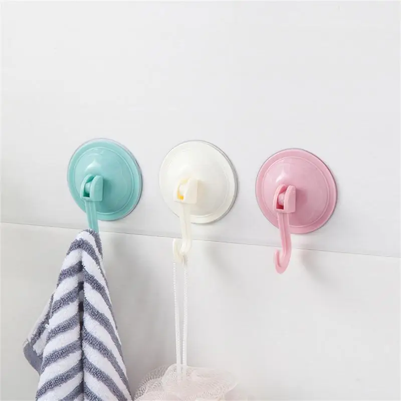 

Non Punching And Non Marking Plastic Hook Good-looking Design Bathroom And Kitchen Home Storage Plain Color Suction Cup Hook