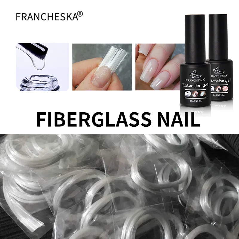 NEW UV Gel Tips Extension Fiber Kit For Nail Nail Art Non-woven Silk Fiberglass Extension Form Silks UV Gel Building Form