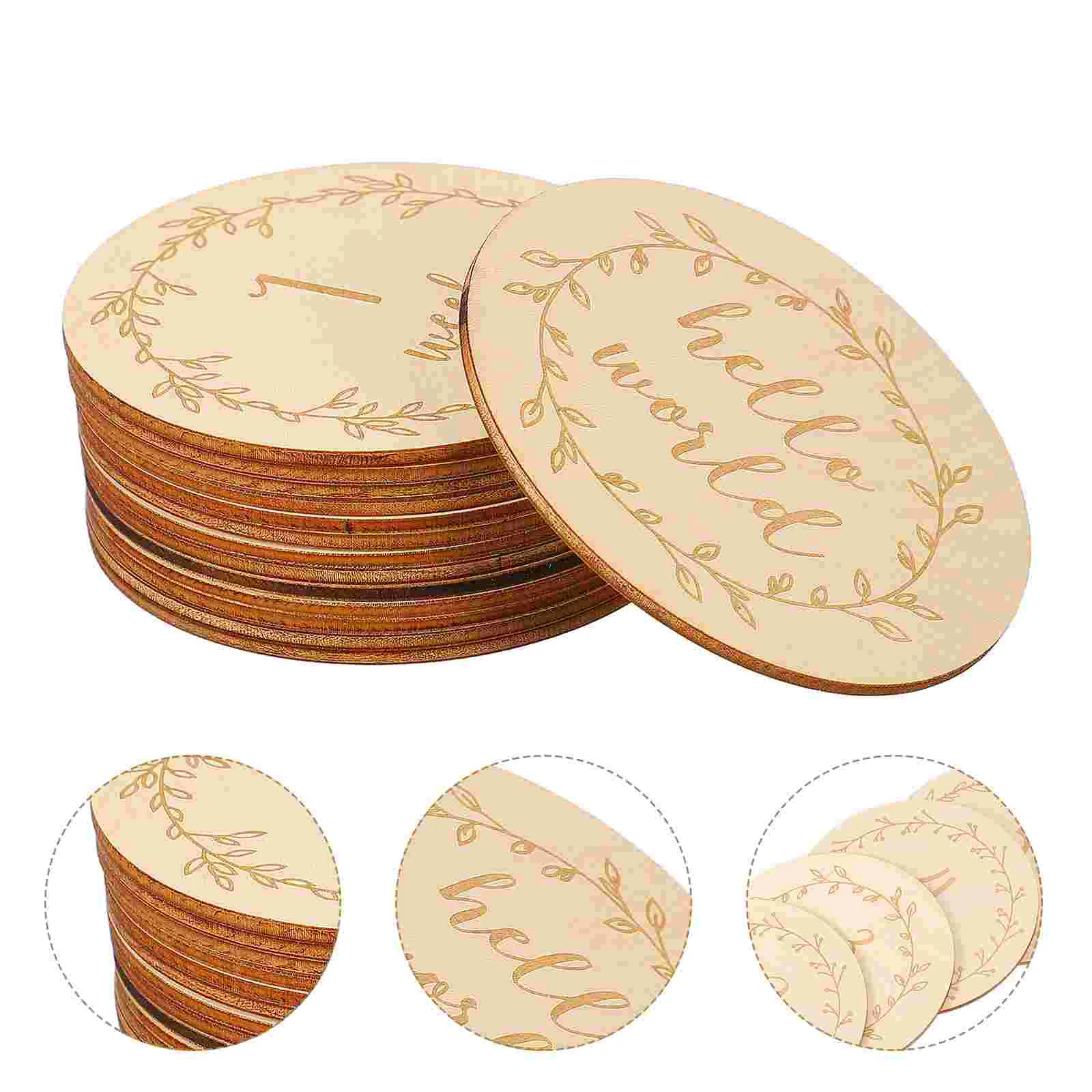 

14Pcs Wood Milestone Baby Newborn Infant Wooden Discs Monthly Milestone Great Gift