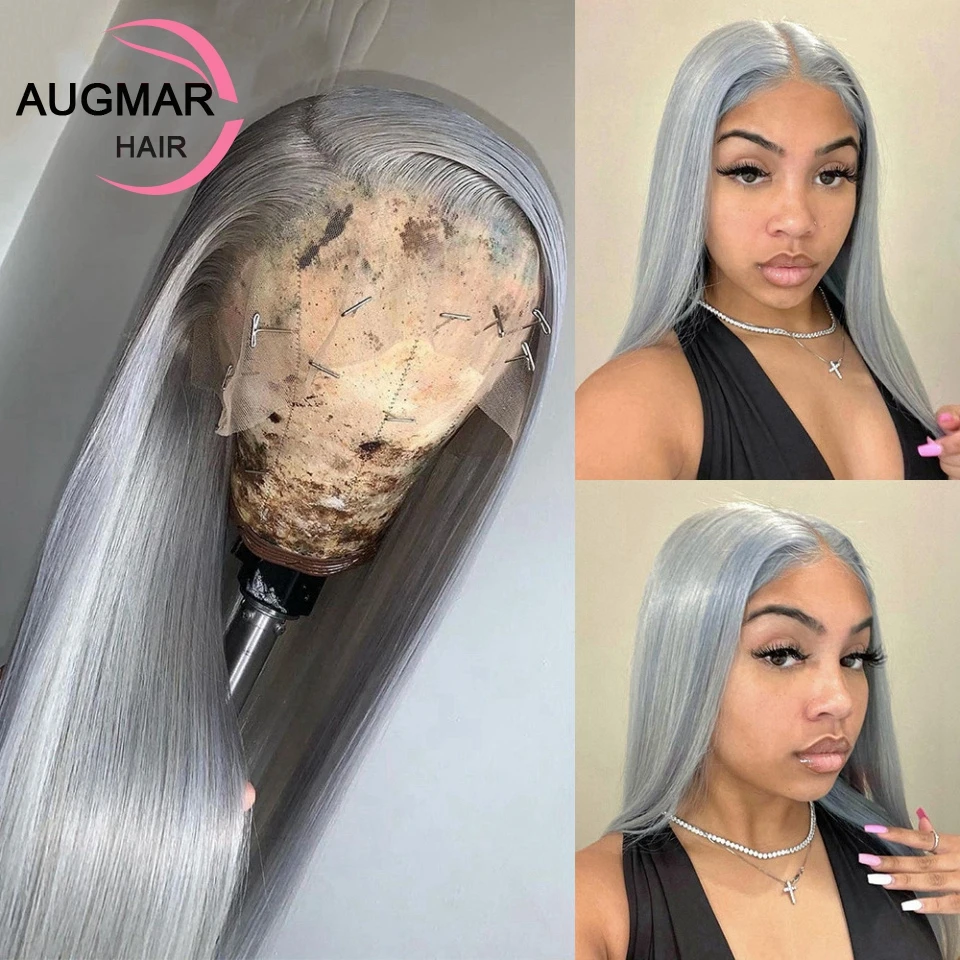 

13x6 Straight Lace Front Wigs Glueless 360 Full Lace Wig Human Hair Pre Plucked 13x4 Grey Human Hair Lace Frontal Wigs For Women