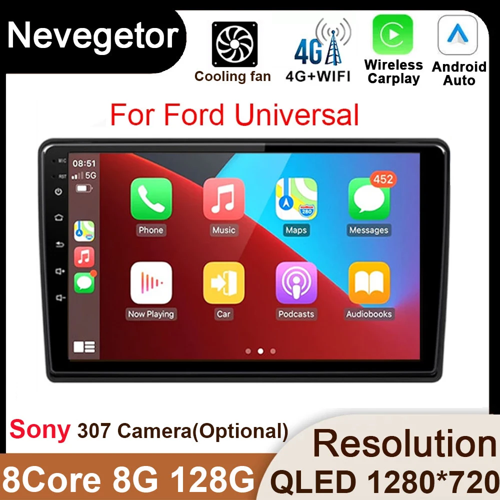 

2 din Android 12 Автомобильный DVD мультимедиа для Ford Focus 2 Ford Fiesta Mondeo 4 C-Max S-Max Fusion Transit Kuga радио GPS навигация