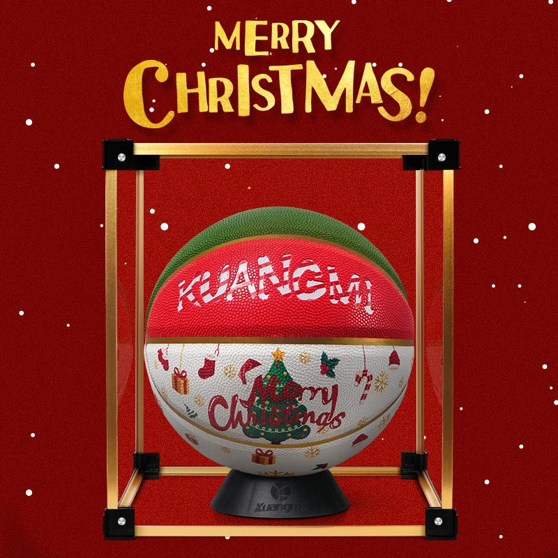 Kuangmi Christmas Theme Basketball the Santa Claus Elk PU Leather Indoor Outdoor Match Game Basketball Ball Size 7