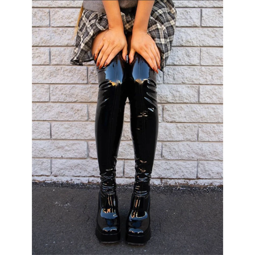 Women Boots 2022 Designer Luxury Platform High Heels Plus Size Women Shoes 40-43 Sexy Elastic Elegant Lady Over The Knee Boots