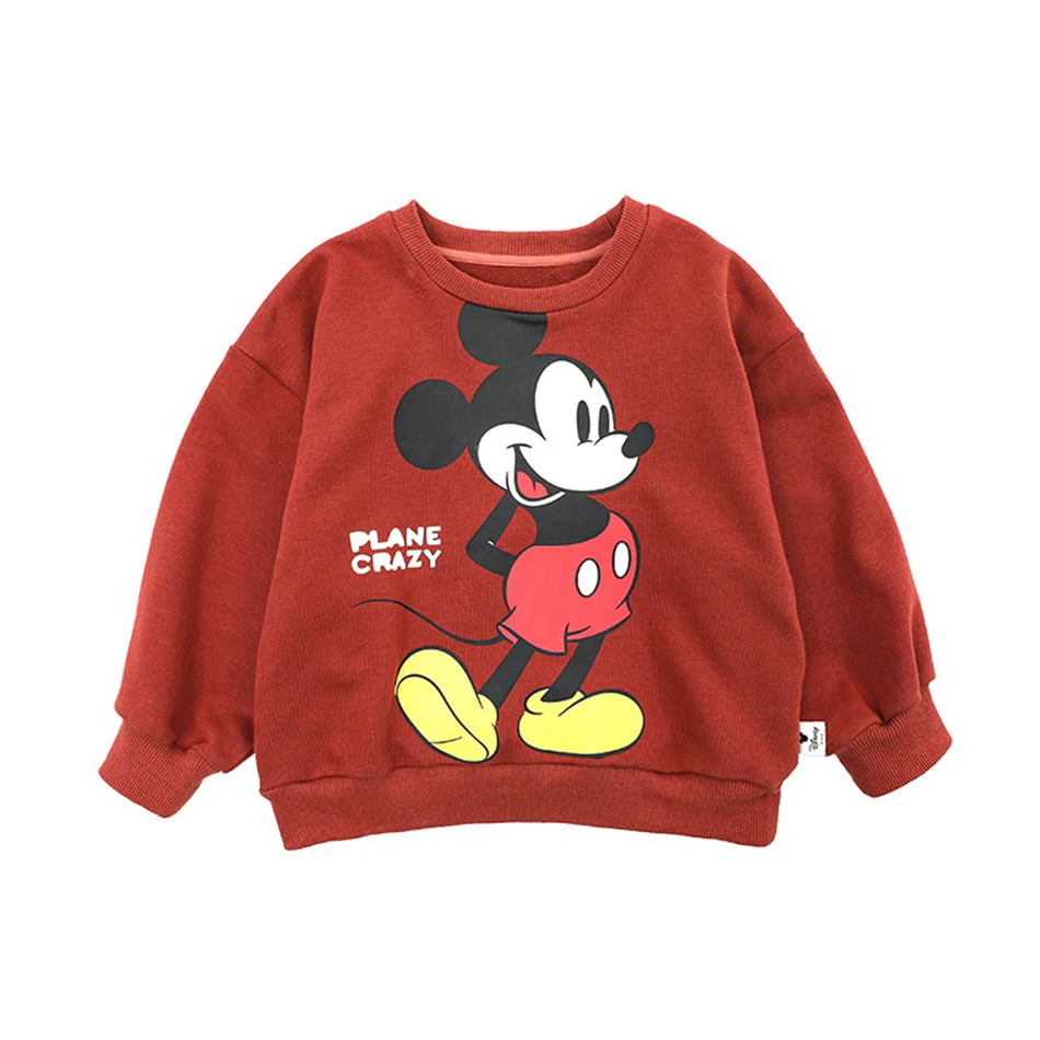 Disney Children's Sweatshirt Mickey Mouse Clothing Baby Boys Girls Long Sleeve Pullover Toddler Sweater Autumn Hoodie Clothes images - 6