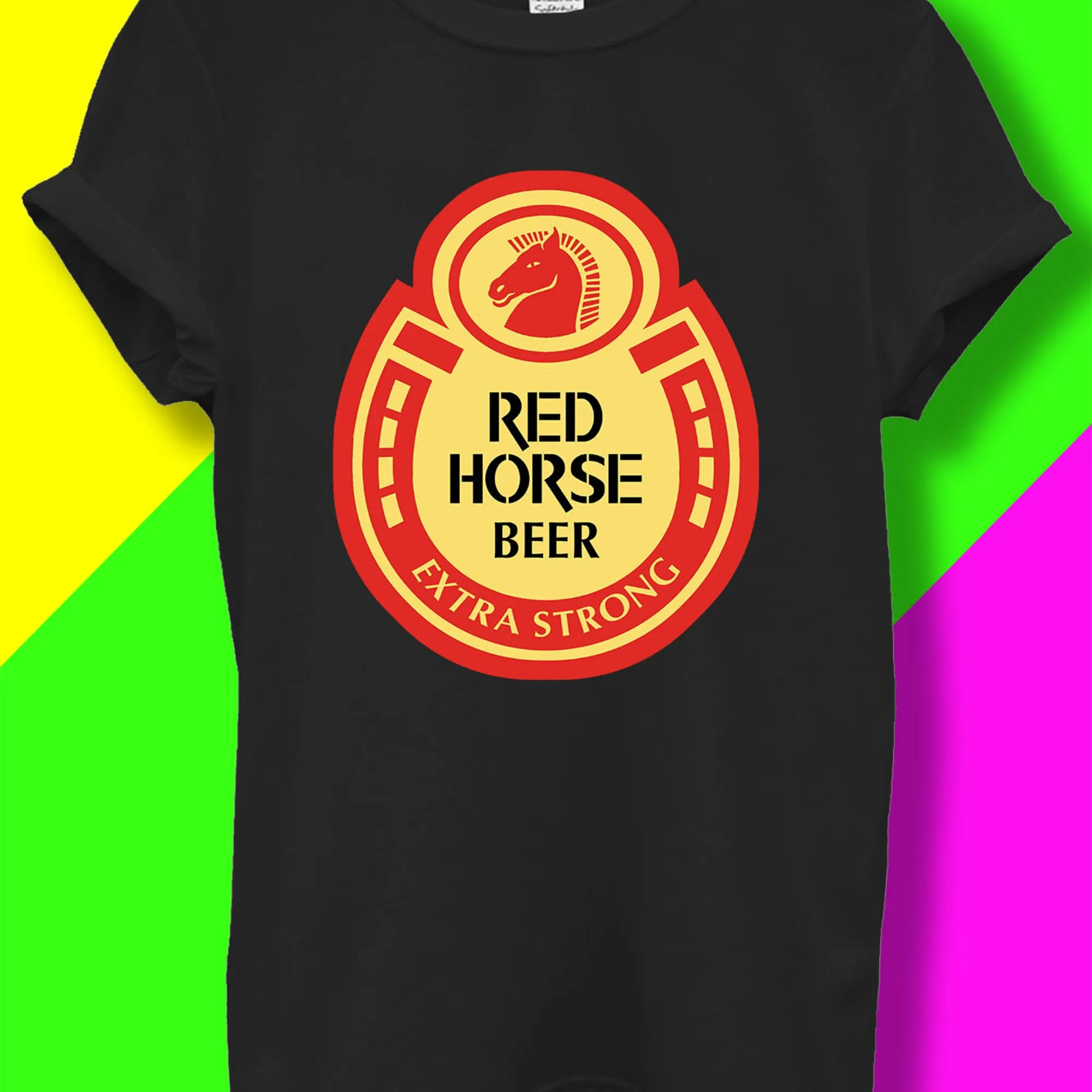 Футболка Red Horse Beer Экстра прочная мешковатая бойфренд Бейсбол 3002