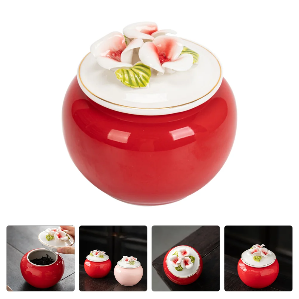 

Tea Jar Ceramic Storage Canister Jars Loosevintage Container Candy Kitchen Condiment Porcelain Can Sugar Canisters Multi