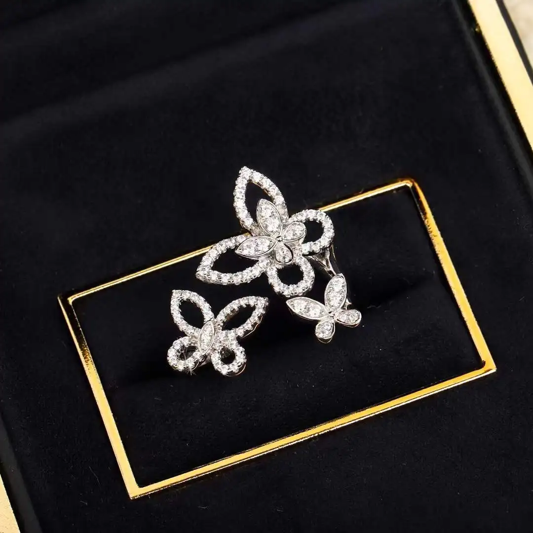 

Gifts Top Quality New 2022 Trendy Europe Famous Hot Brand Classic Sale Luxury Jewelry Rings For Women Butterfly Engagement