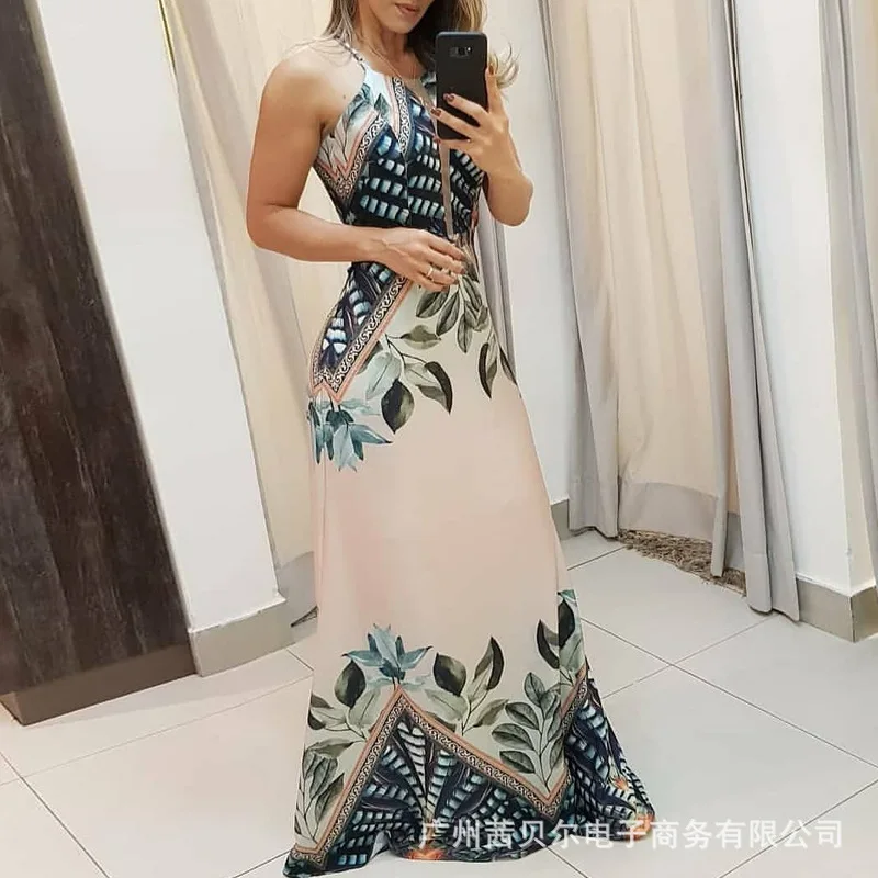 

2023 Europe and America New Color Print Dress