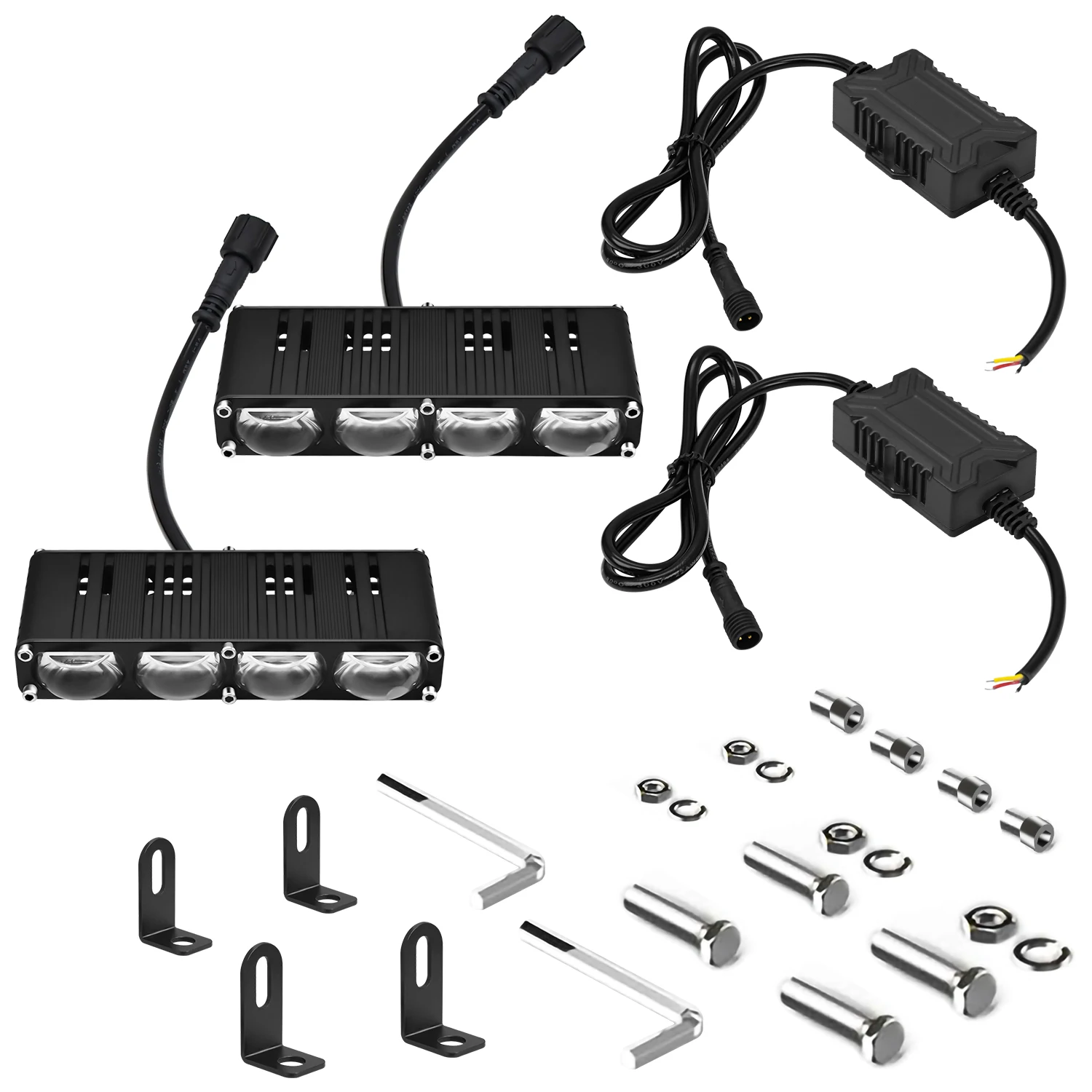 MONDEVIEW 2 шт. 4-дюймовая синяя пленка с четырьмя линзами, автомобильная решетка, вспомогательный фонарь для вождения автомобиля, фонарь для вождения грузовика