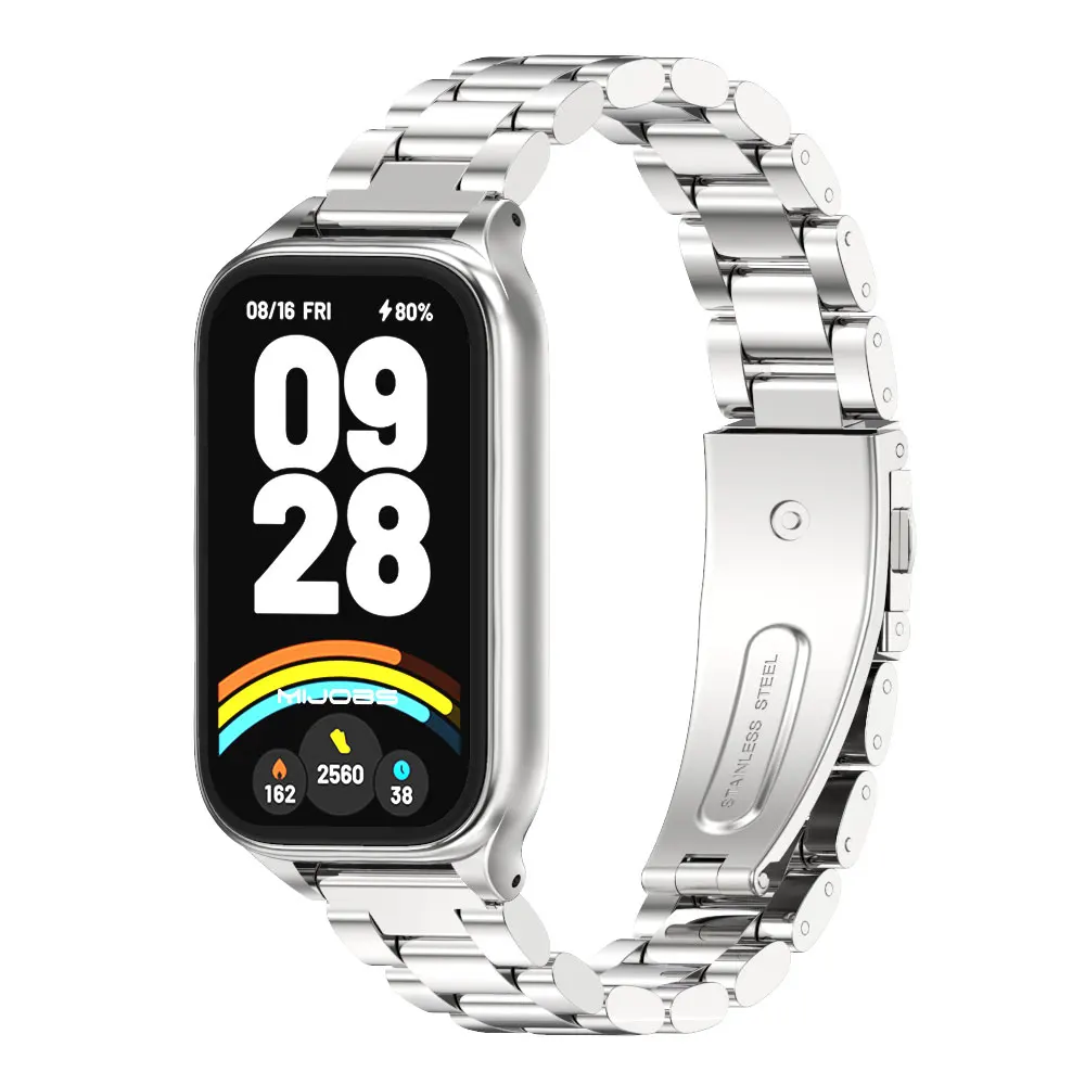 Фото Металлический ремешок для Mi Band 9 Active Браслет-браслет для Xiaomi Smart Band 8 Active Ремешок для часов Mi 8 Active Ремешок из нержавеющей стали №4