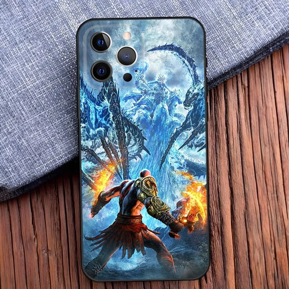 Kratos Game G-God of W-War Phone Case For iPhone 16 15 14 13 12 11 Pro X XS Max XR Plus Mini Soft Black Cover