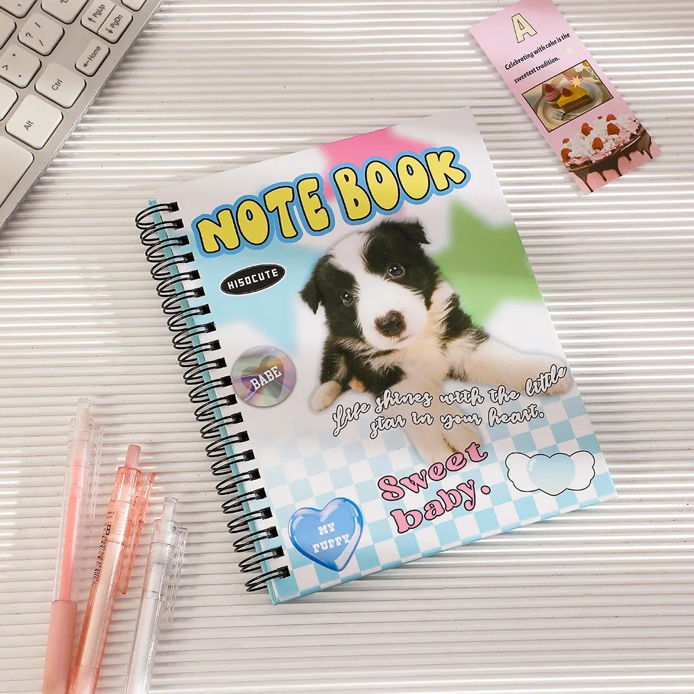 

Ретро блокнот с щенком и кошечкой