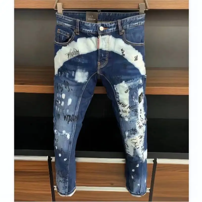 

DSQUARED2 Women's/Men's Hole Slim Jeans Motorcycle Rider Hole Pants Jeans A136#