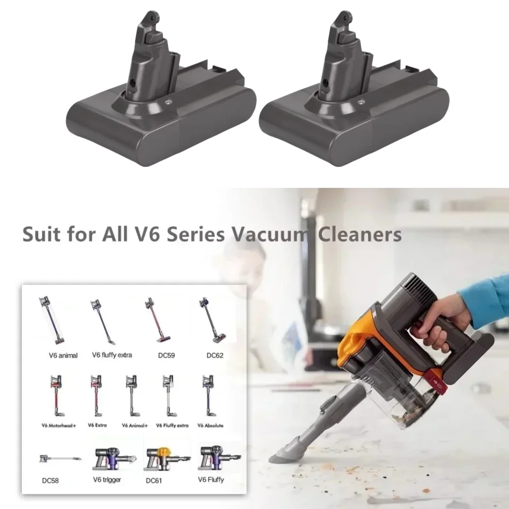 21 6 В 12800 Ач для замены батареи Dyson DC62 DC59 DC58 SV03 SV04 SV09 V6 Animal Motorhead Slim Абсолютная