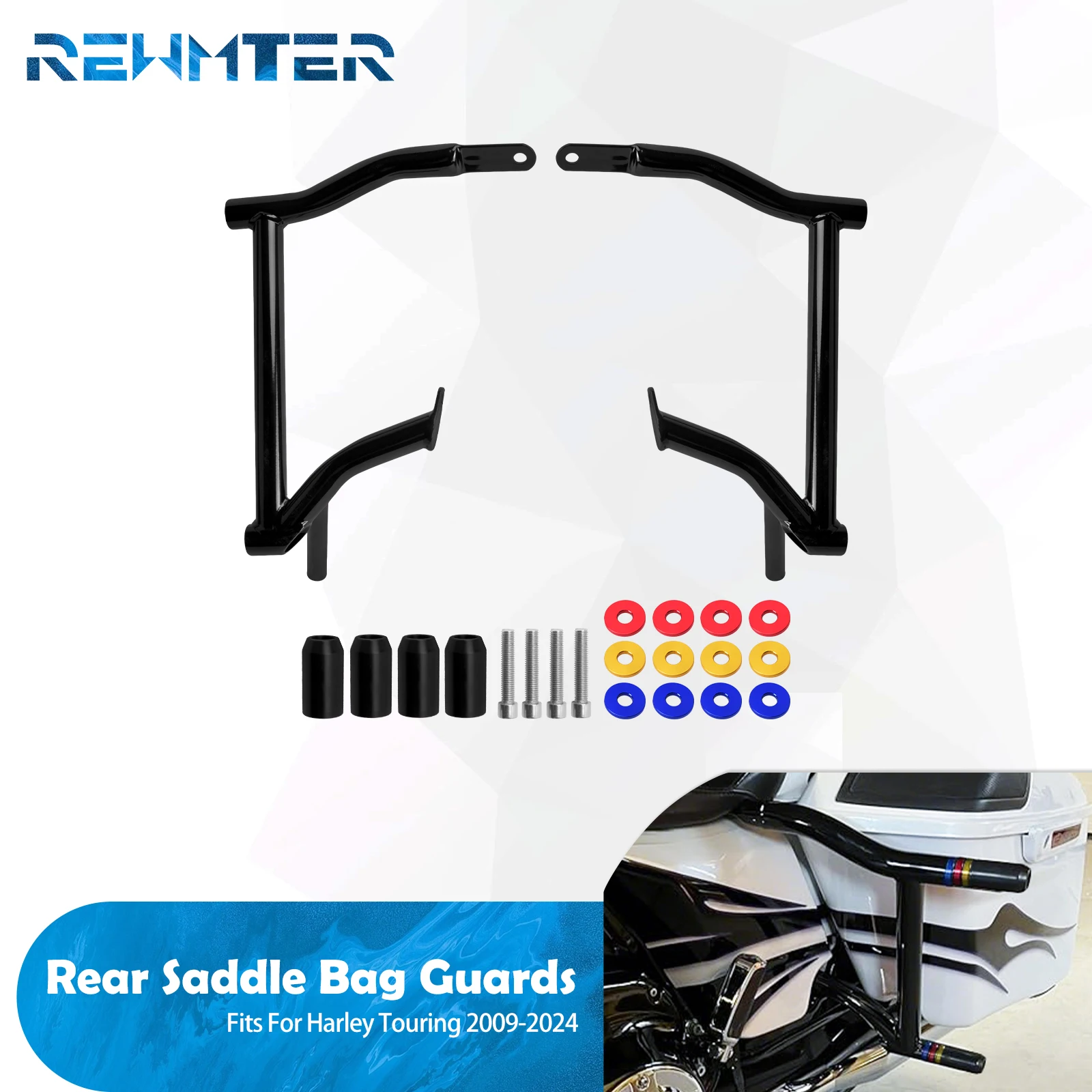 Мотоциклетная седельная сумка, защита, задние аварийные дуги, кронштейн для Harley Touring Road King FLHR Electra Street Glide FLHTK 2009-2024