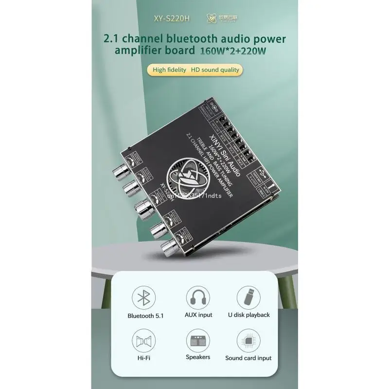Плата усилителя мощности TDA7498 совместимая с Bluetooth модуль 160 Втx2 + 220 Вт входы BT AUX