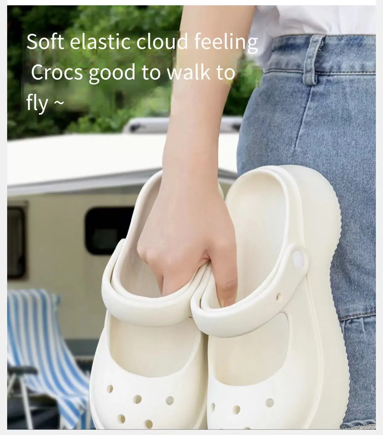 Женские сандалии с перфорацией летние Нескользящие босоножки мультяшным