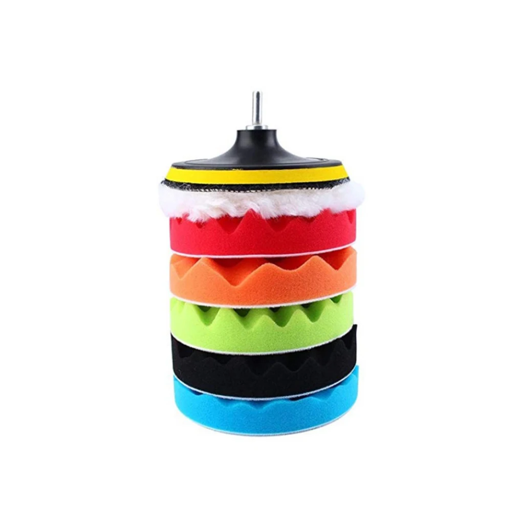 

8 Pieces Car Polishing Pads Waxing Self-adhesive Polisher Disc Furniture Washable Reusable Detailing Accessories 5 Inch