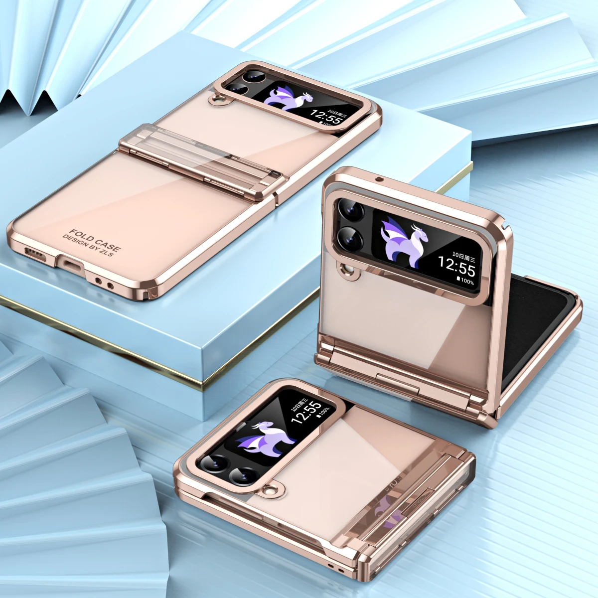 

Anti-Knock Clear Plating Folding Cover Case for Samsung Galaxy Z Flip 4 5 5G Flip4 Flip3 Flip5 Flip 3 Zflip4 Zflip3 Bag Capa