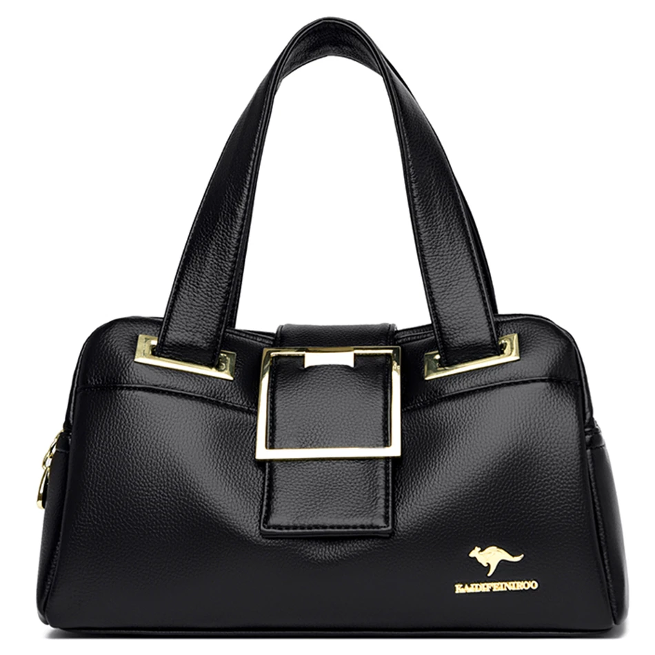 Женская многослойная сумка в форме Бостона с верхней ручкой качественная кожа и