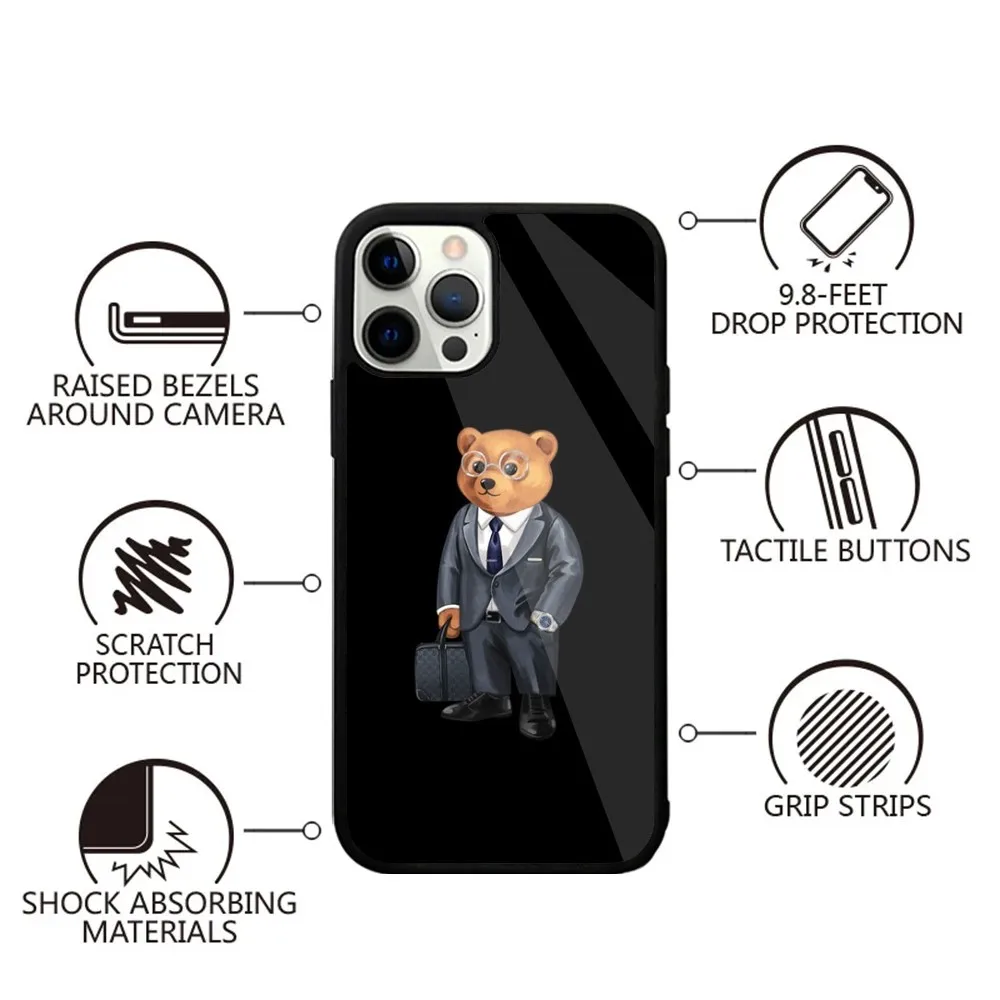 Fashion Baron F-Filou B-Bear Phone Case For iPhone 16 15 14 13 12 11 Plus Pro Max Mini Magsafe Magnetic Wireless Charging