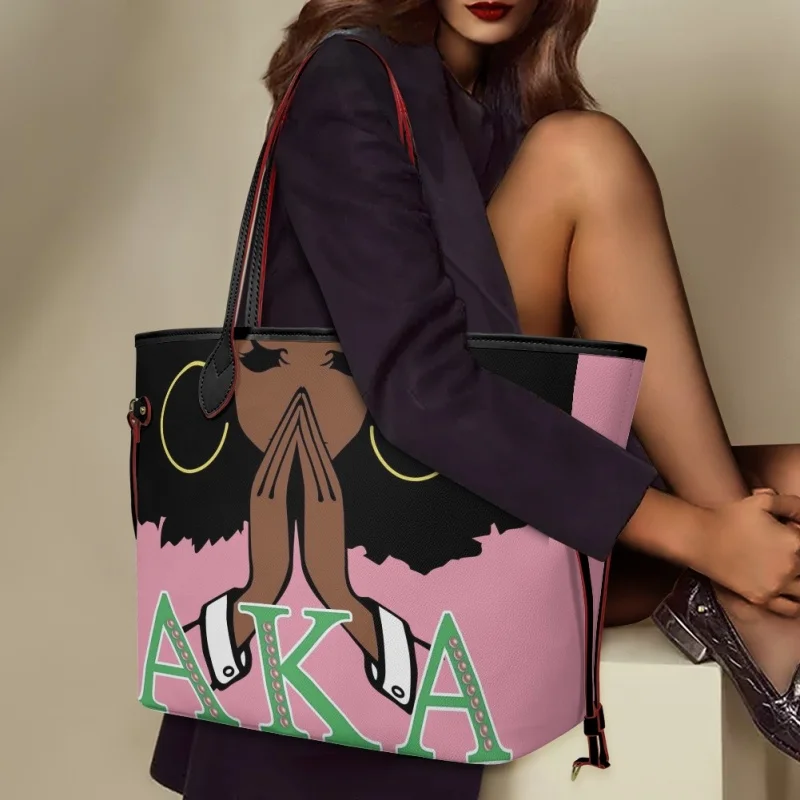 

Женская сумка с верхней ручкой twoheart sgirl Alpha Kappa Alpha, Женская Портативная сумка через плечо из искусственной кожи, многофункциональные сумки, сумка для покупок