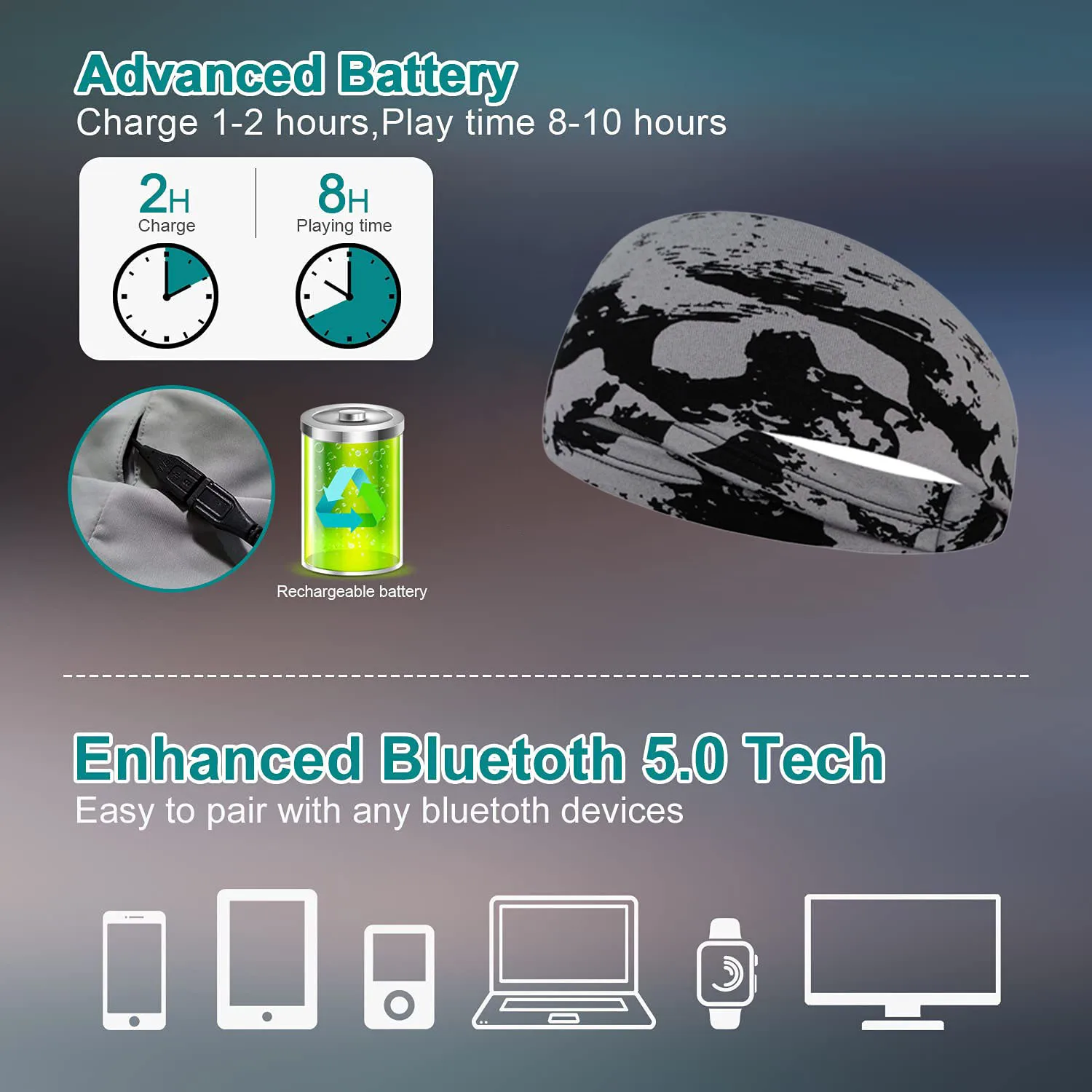 Bluetooth-гарнитура для сна Беспроводные аксессуары музыки спортивные головные