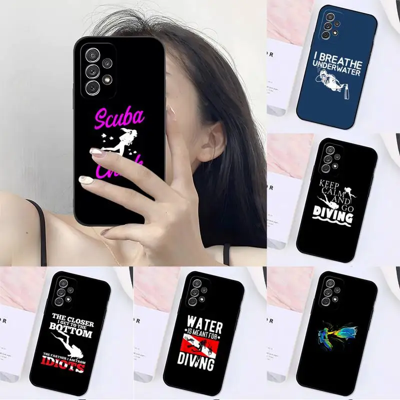 Чехол для телефона Scuba Diver Shark Diving Samsung A02 A01 A6s A10s A11 A12 A20E A20C A21s A22 A7 A8 2018 A33 Cover