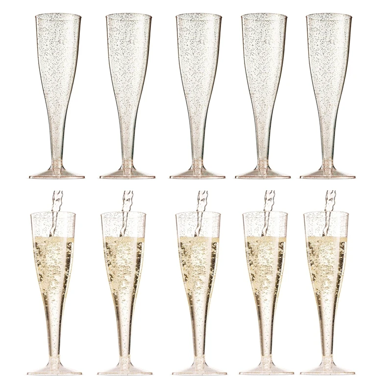 

10Pcs Plastic Disposable Wine Goblet Outdoor Party Beer Juice Drink Champagne Cup For Party Gift Box Wine Decoration Cup