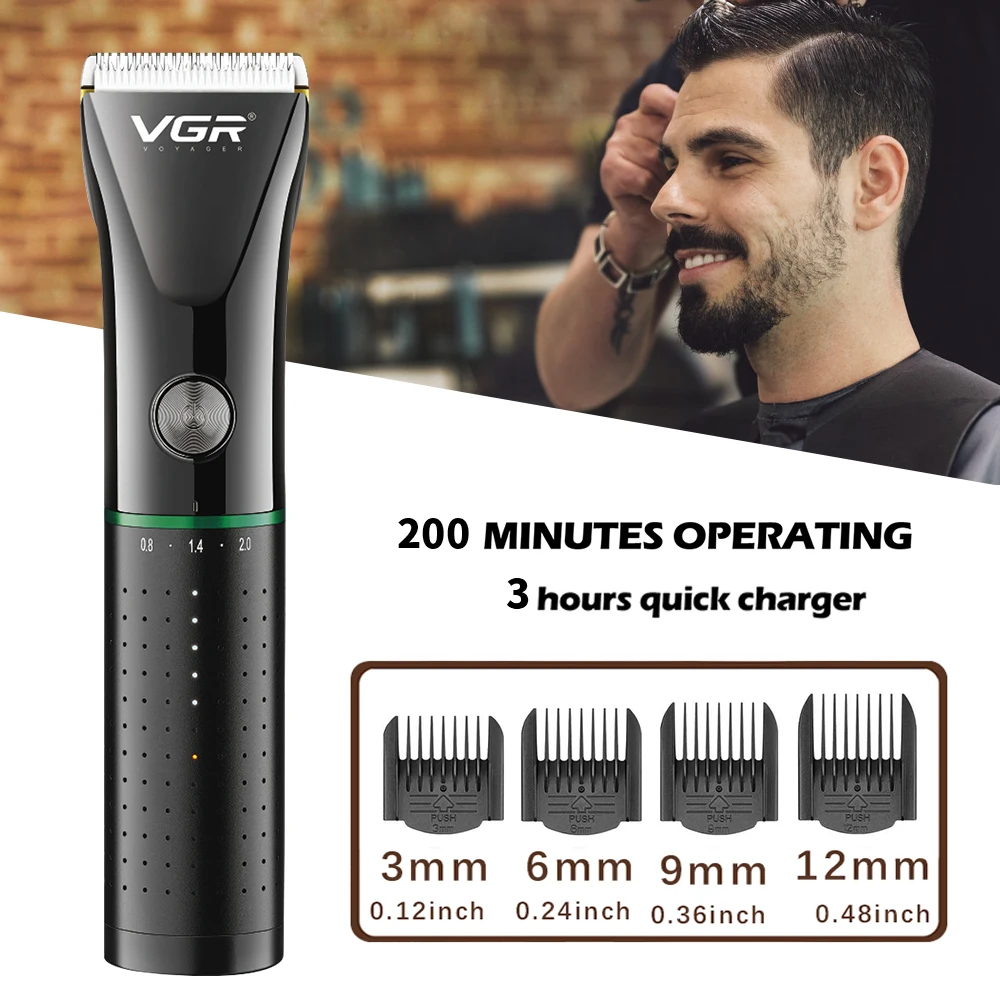 Enlarge Adjustable Cordless Rechargeable Hair Trimmer For Men Metal Hair Cutting Machine Professional Hair Clipper Beard Trimmer Barber