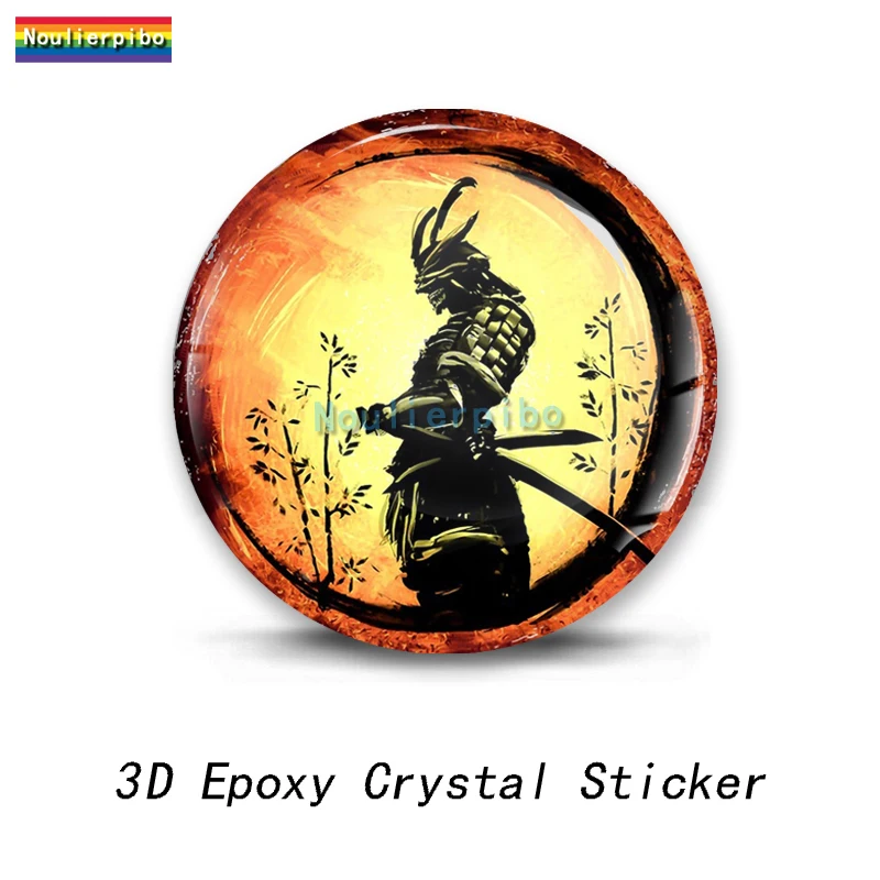 3D Стерео Эпоксидная Купольная Автомобильная Наклейка Японский Самурай Солнце Ши Кровь Ворона ПВХ Автомобильный Телефон Ноутбук Чехол Тележка Виниловая Наклейка