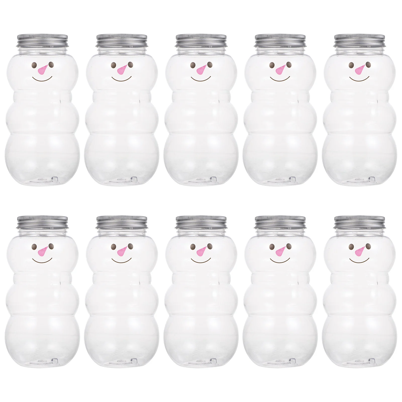 

10Pcs Juice Christmas Snowman Beverage Bottles Airtight Packing Milk Tea Milk Tea Cold Drink Juice Sealed Packaging Bottle