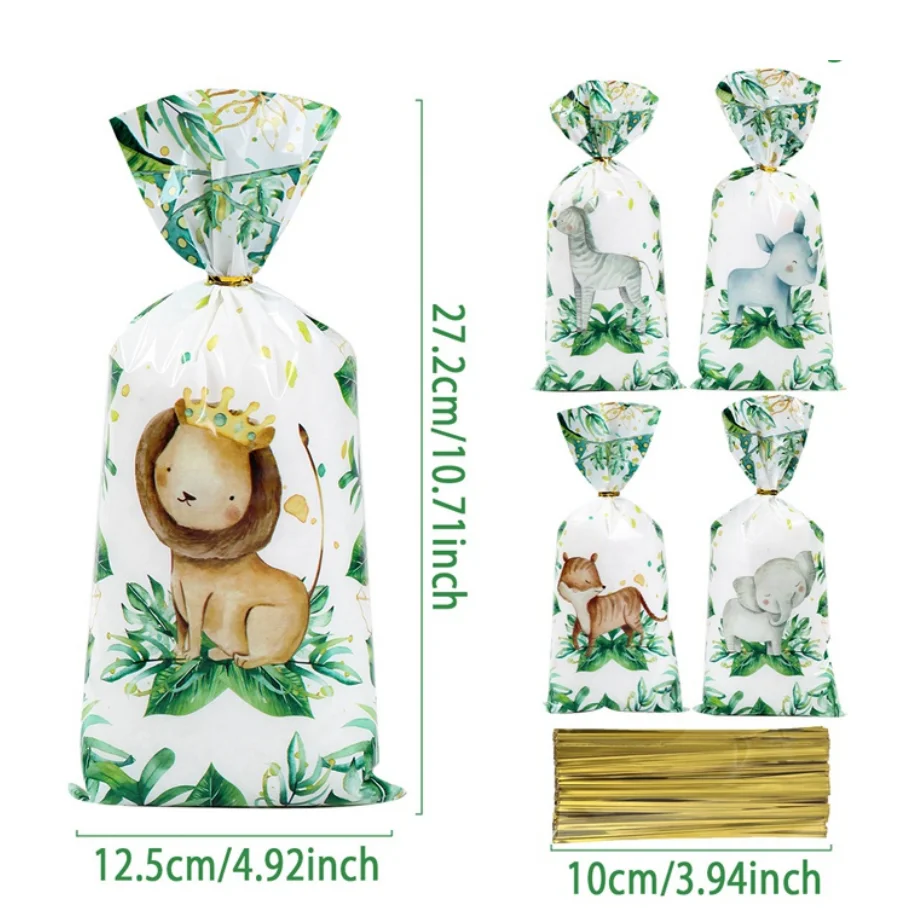 Подарочные пакеты с изображением животных джунглей FENGRISE