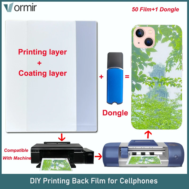 Vormir DIY Printing Film With App Dongle USB for Fonlyu Hydrogel Film Cutting Machine Cellphone Photo DIY Back Stickers