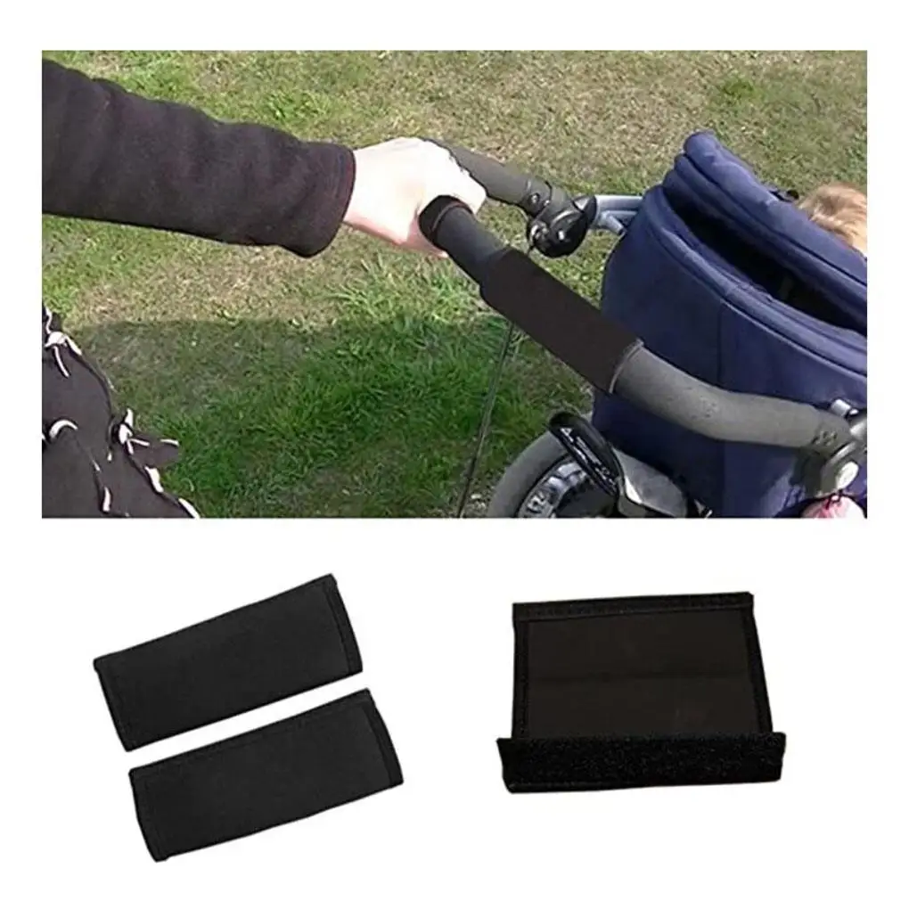 

2pcs Baby Stroller Handle Bar Cover Trolley Armrest Non-slip Nylon Cloth Cover Handle Sleeve