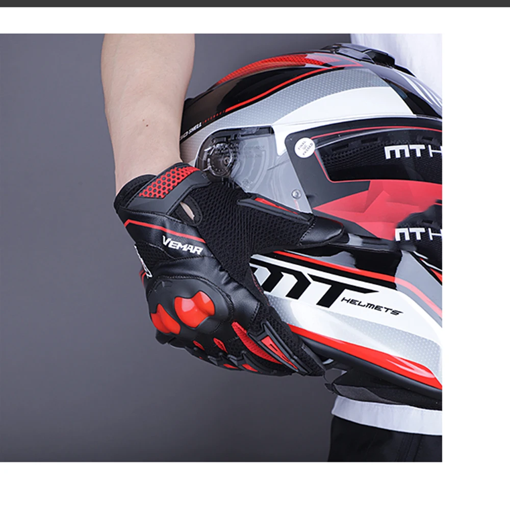 Кожаные перчатки Vemar для сенсорных экранов аксессуары мотоциклов мотоскутеров